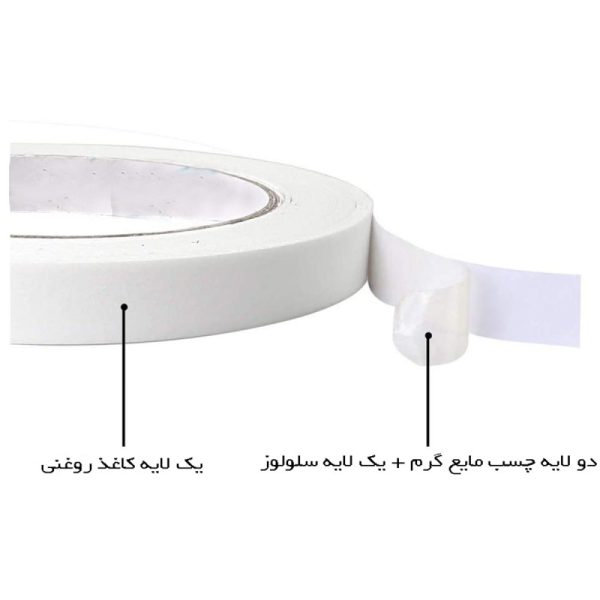 چسب دوطرفه سلولوزی عرض 1 سانتی متر