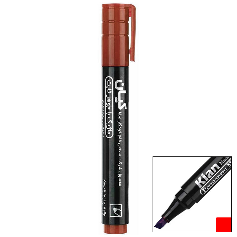 ماژیک کیان جوهر ثابت قرمز مدل نوک تخت